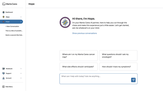 Meet Hope: Your AI Partner for the Moments Between Cancer Appointments